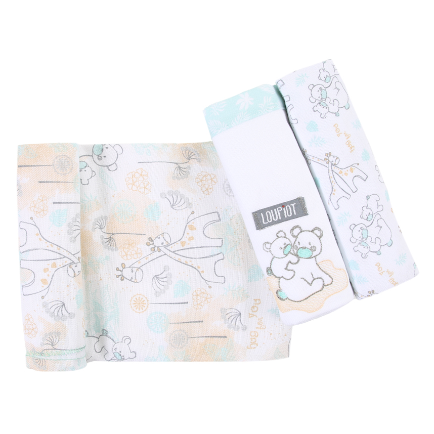 Kit Cueiro Loupiot Temas Rolinhos Safari - 3 Peças Kit Cueiro Loupiot Temas Rolinhos Safari - 3 Peças