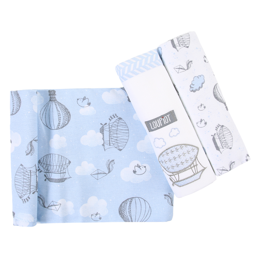 Kit Cueiro Loupiot Temas Rolinhos Balões - 3 Peças Kit Cueiro Loupiot Temas Rolinhos Balões - 3 Peças