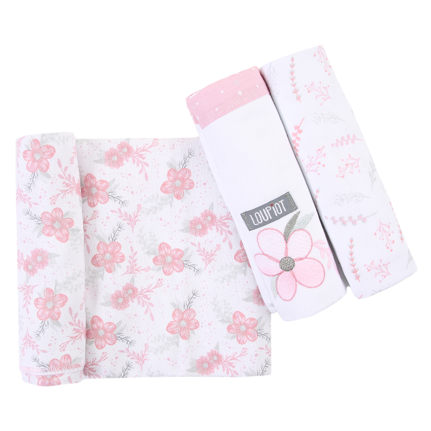 Kit Cueiro Loupiot Temas Rolinhos Flores - 3 Peças Kit Cueiro Loupiot Temas Rolinhos Flores - 3 Peças