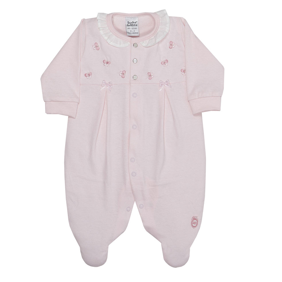 Macacão Longo Bebê Sonho Mágico Malha Borboletas