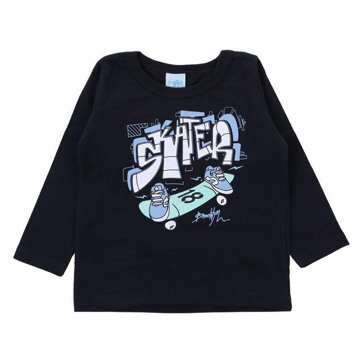 Camiseta Manga Longa Gijo Kids Estampa Skater