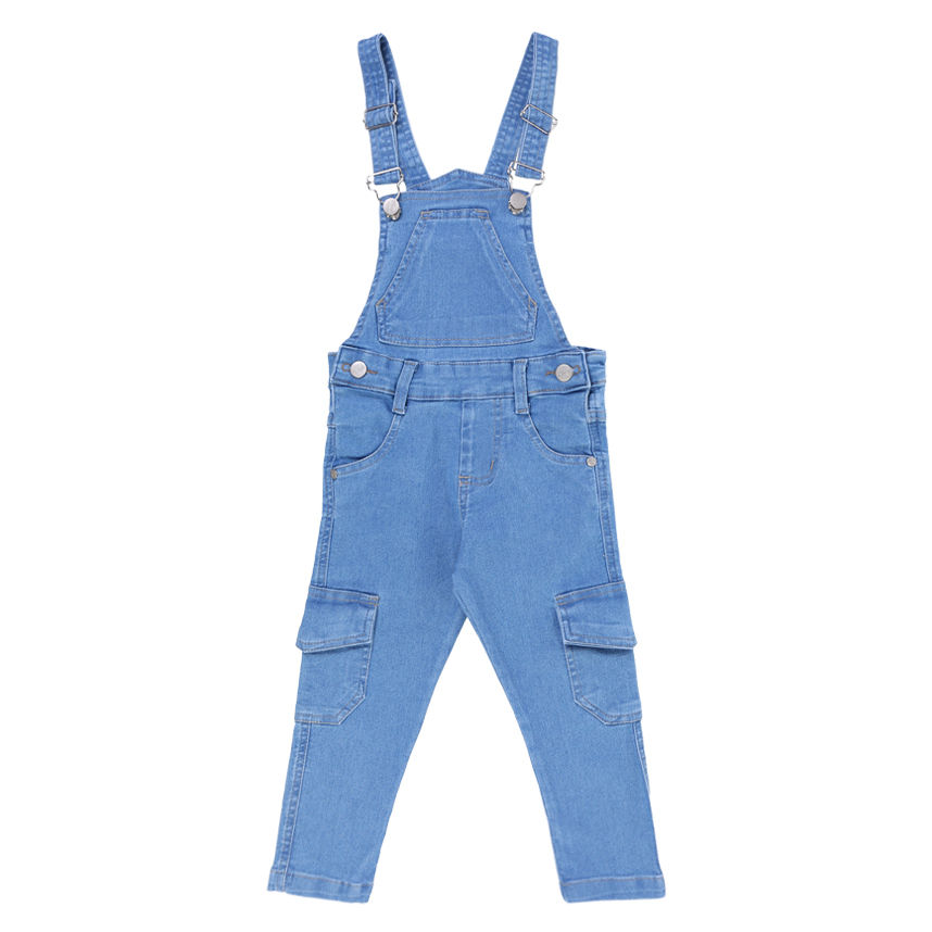 Jardineira Jeans Infantil Gijo Kids Com Bolso Frontal