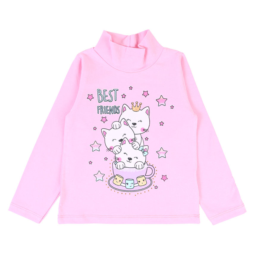 Blusa Infantil Color Mini Manga Longa Estampa Best Friends