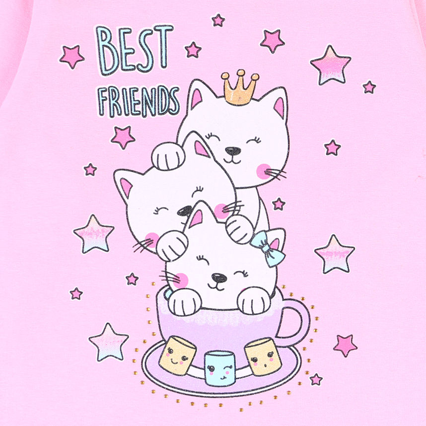 Blusa Infantil Color Mini Manga Longa Estampa Best Friends