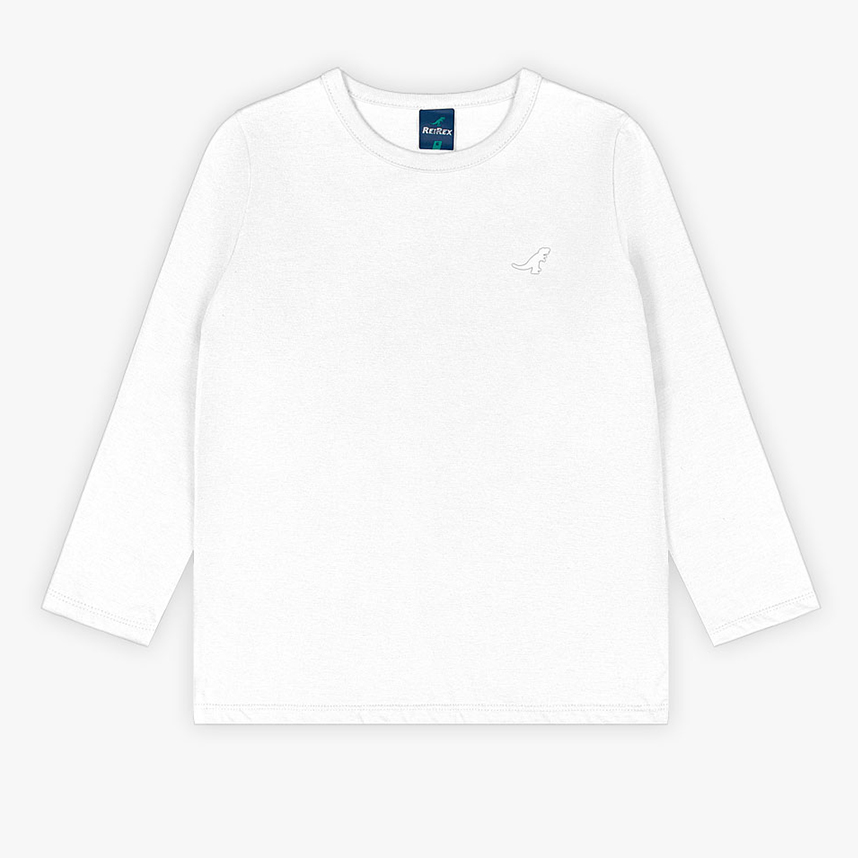 Camiseta Manga Longa Infantil Reirex Meia Malha Básica Camiseta Manga Longa Infantil Reirex Meia Malha Básica