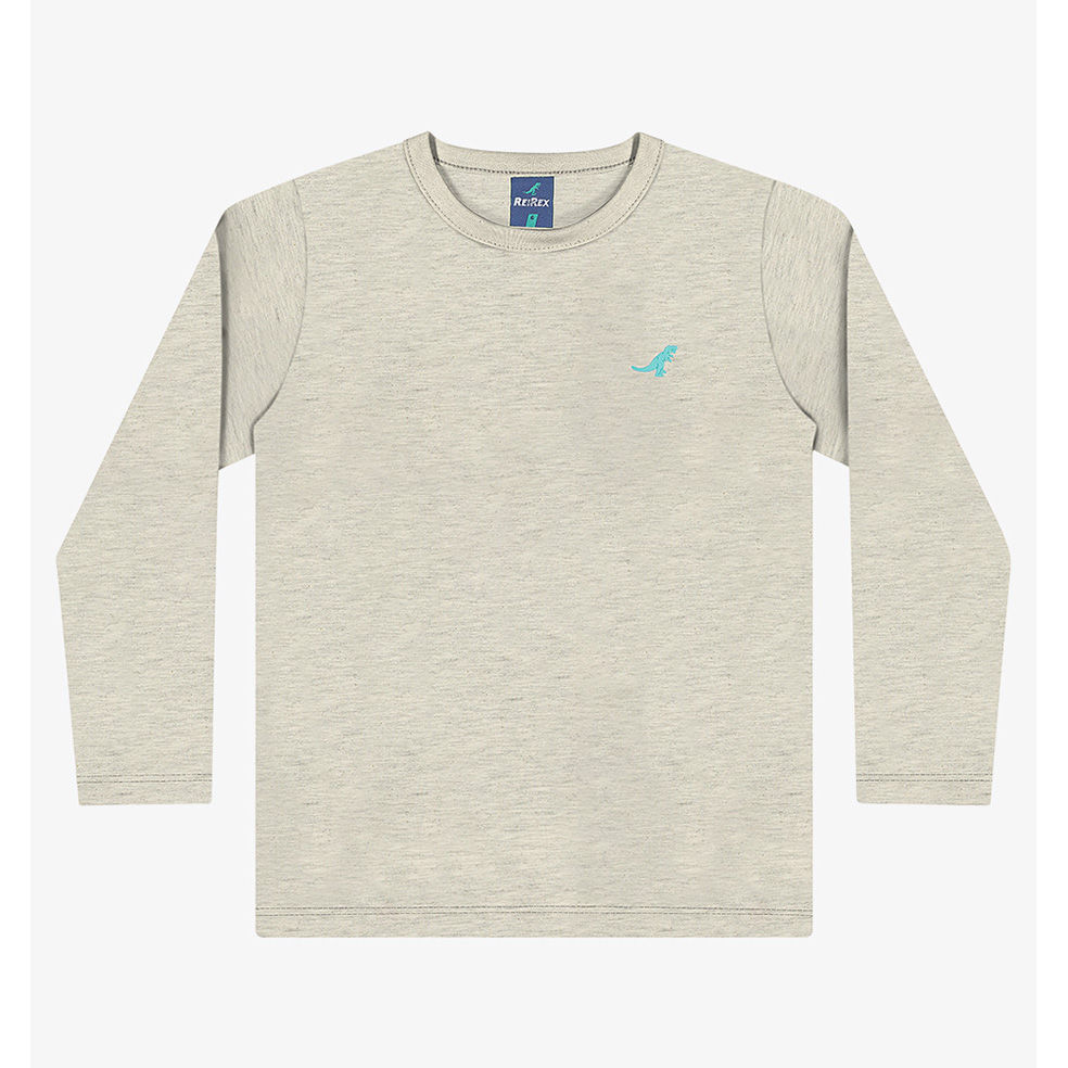 Camiseta Manga Longa Infantil Reirex Meia Malha Básica Camiseta Manga Longa Infantil Reirex Meia Malha Básica