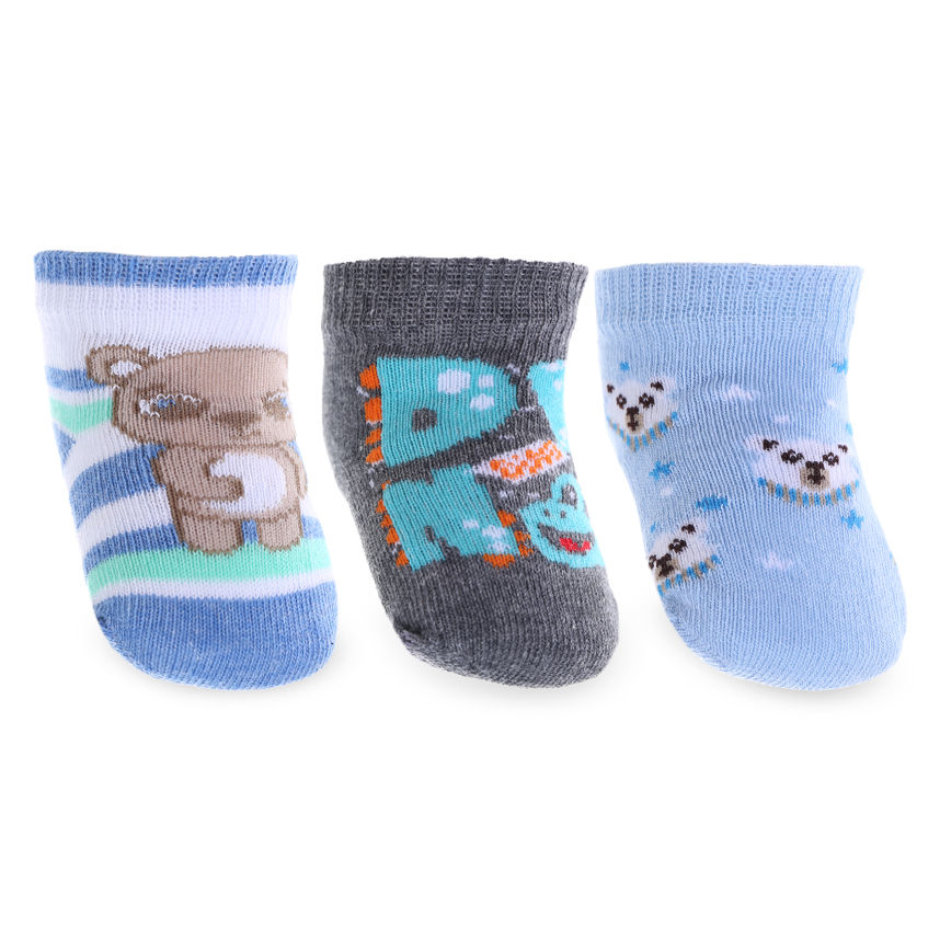 Kit Meia Bebê Winston Estampada - 3 Pares