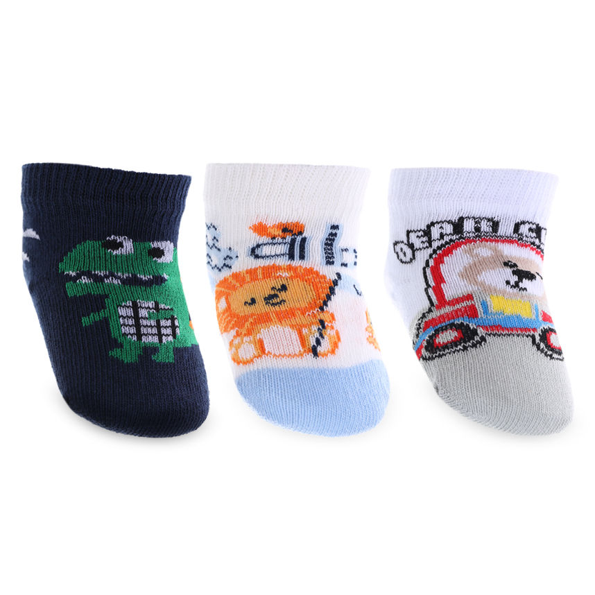 Kit Meia Bebê Winston Estampada - 3 Pares Kit Meia Bebê Winston Estampada - 3 Pares