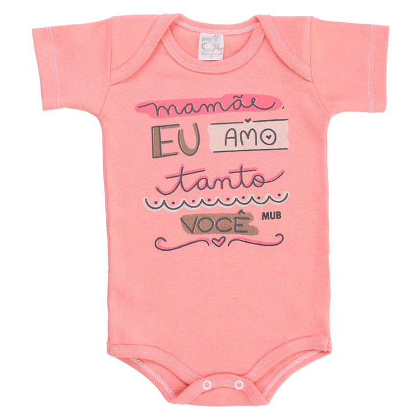 Kit Body Manga Curta Bebê Mub Estampa Família - 3 Peças
