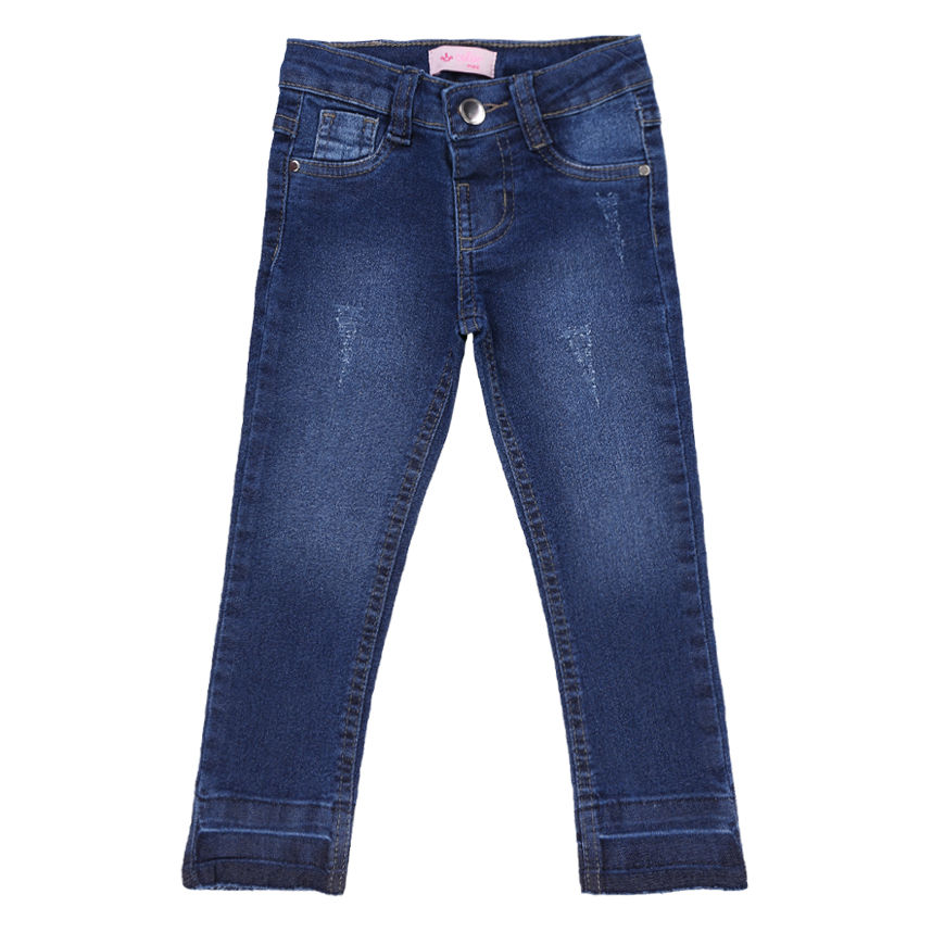 Calça Jeans Infantil Color Mini Used Skinny Detalhe Puídos