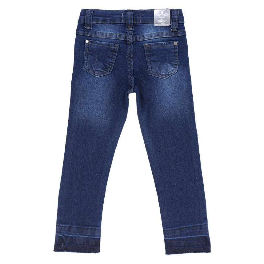 Calça Jeans Infantil Color Mini Used Skinny Detalhe Puídos