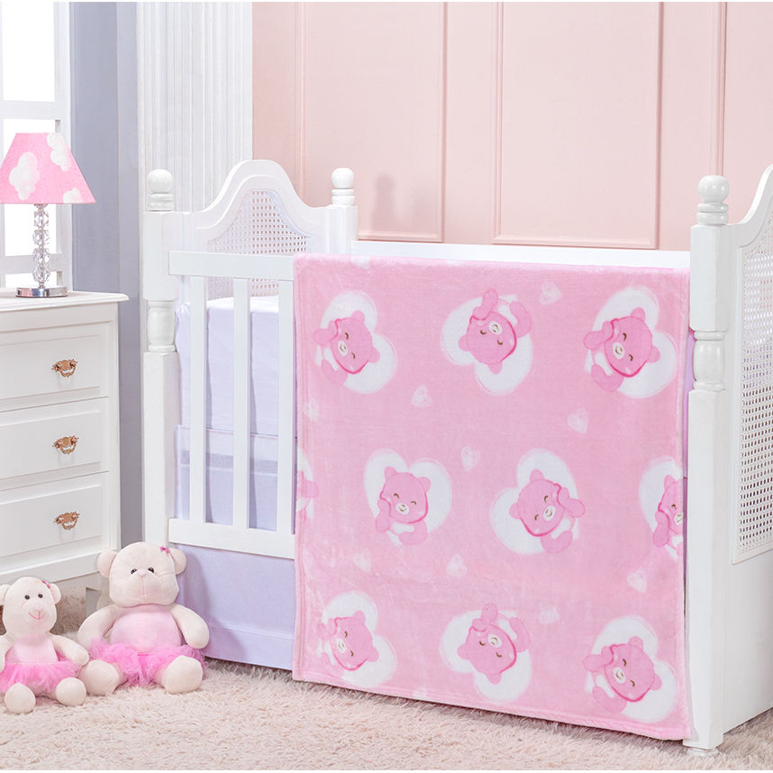 Cobertor Bebê Etruria Baby Flannel Estampa Ursa