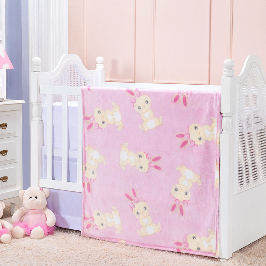 Cobertor Bebê Etruria Baby Flannel Estampa Coelha