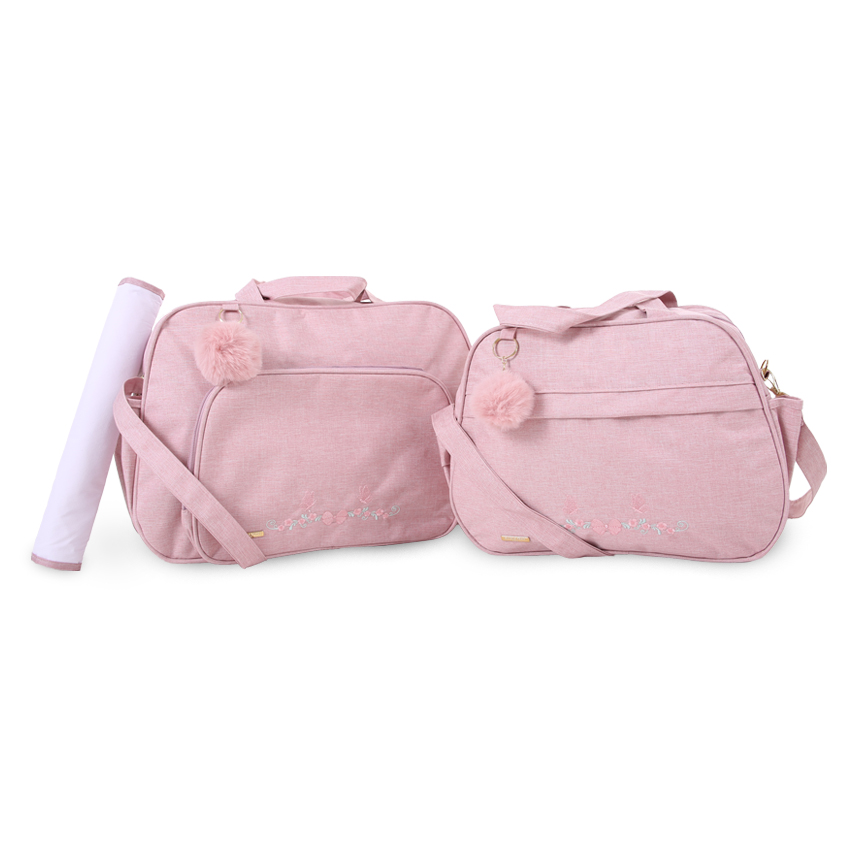 Kit Bolsa Espera Feliz Baby Garden Flores - 3 Peças