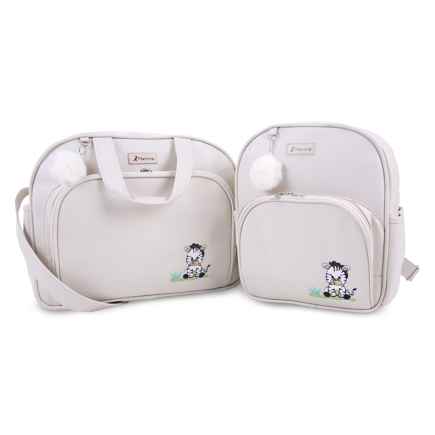 Kit Bolsa Maternidade Mappyng Zoo Zebra - 2 Peças