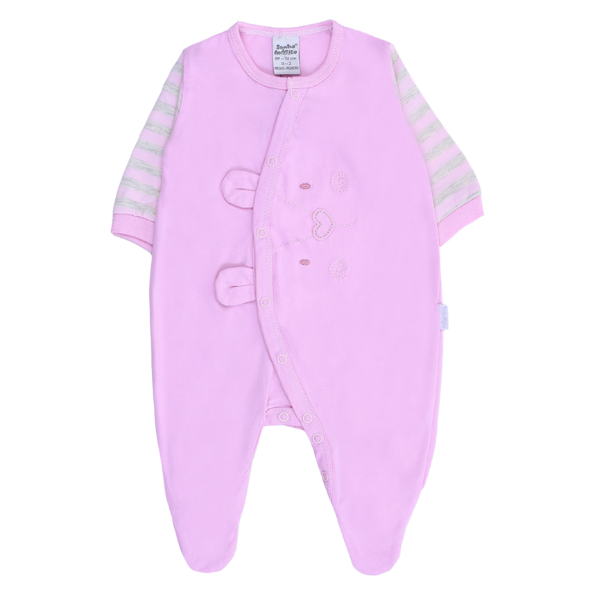 Macacão Longo Bebê Sonho Mágico Detalhe Orelhinhas