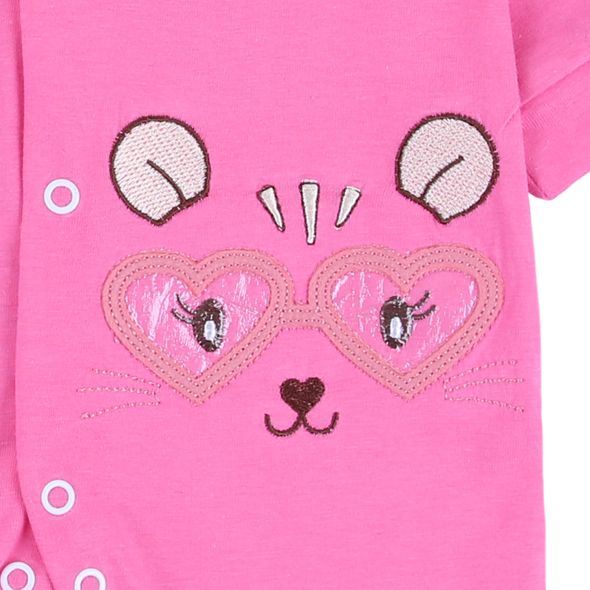 Macacão Longo Bebê Baby Bee Com Botão E Bordado Ursinha