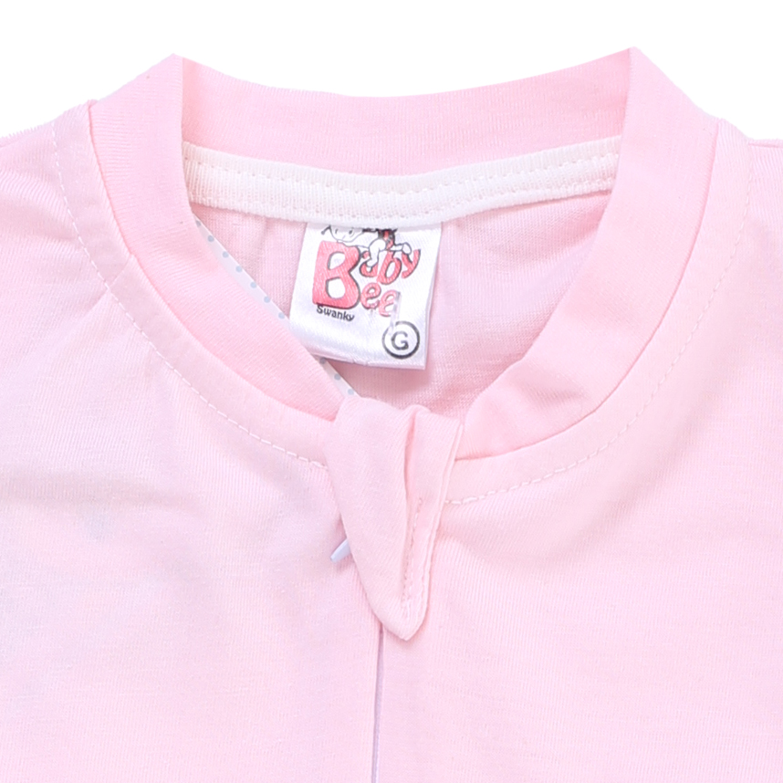 Macacão Longo Bebê Baby Bee Com Zíper E Bordado Gatinha