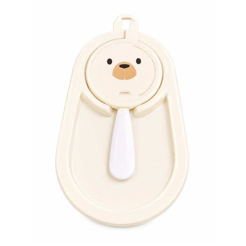 Pote Papinha Plasútil Com Trava E Colher Urso