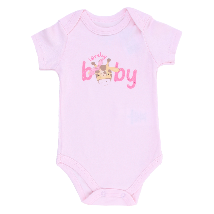 Conjunto Bebê Iaze Body Manga Curta Estampa Girafa Baby