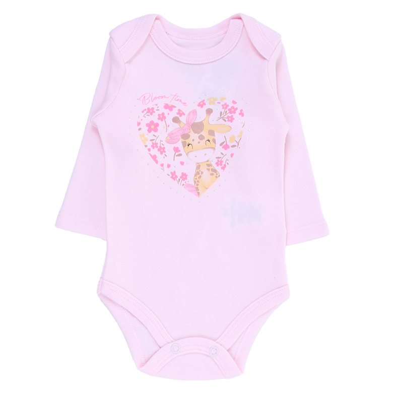 Conjunto Bebê Iaze Body Manga Longa Estampa Girafa