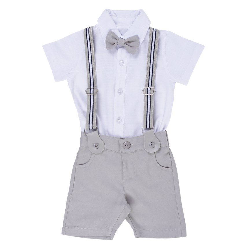 Conjunto Infantil Gijo Kids Batizado Suspensório E Gravata