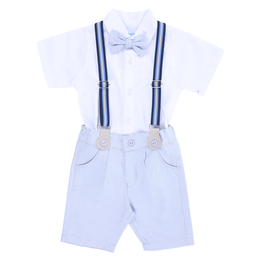 Conjunto Infantil Gijo Kids Batizado Suspensório E Gravata