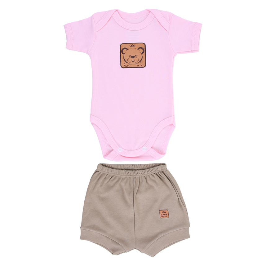 Conjunto Bebê Baby Best Em Algodão Pima Com Body Manga Curta