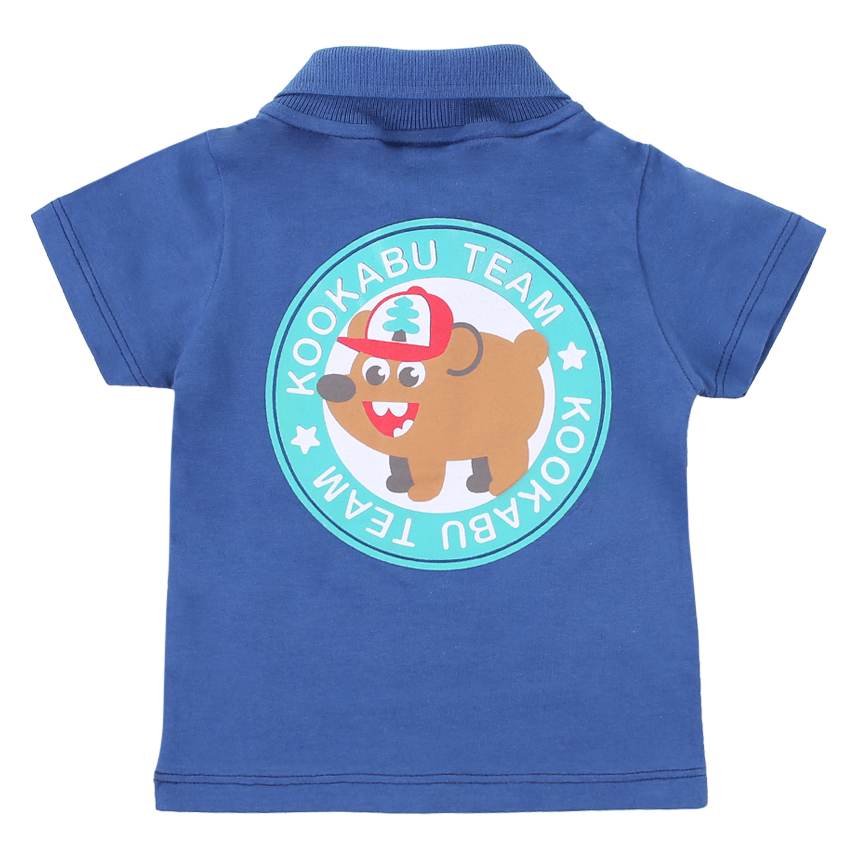 Camiseta Bebê Kookabu Polo Em Meia Malha Costas Estampada Camiseta Bebê Kookabu Polo Em Meia Malha Costas Estampada