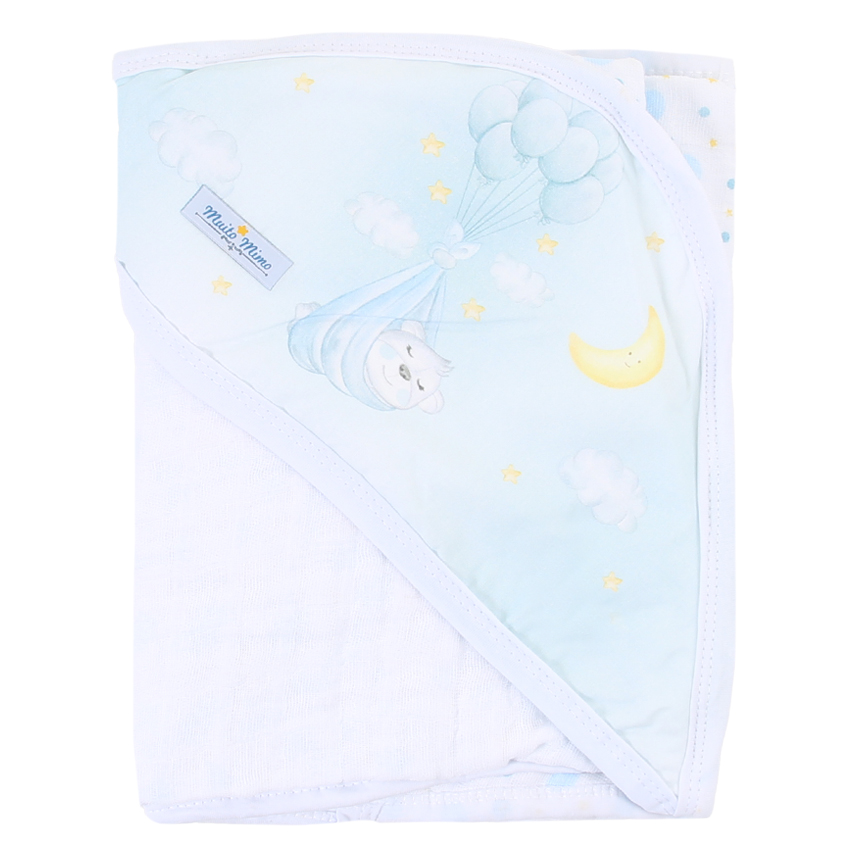 Toalha Com Capuz Muito Mimo Soft 3 Camadas Estampa Cegonha