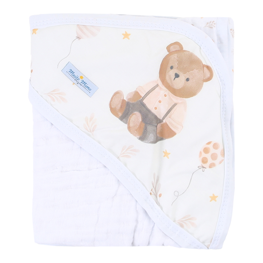 Toalha Com Capuz Muito Mimo Soft 3 Camadas Estampa Ursinho