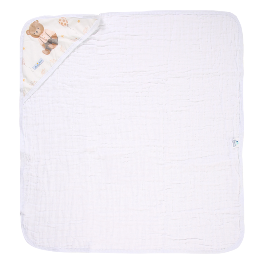Toalha Com Capuz Muito Mimo Soft 3 Camadas Estampa Ursinho