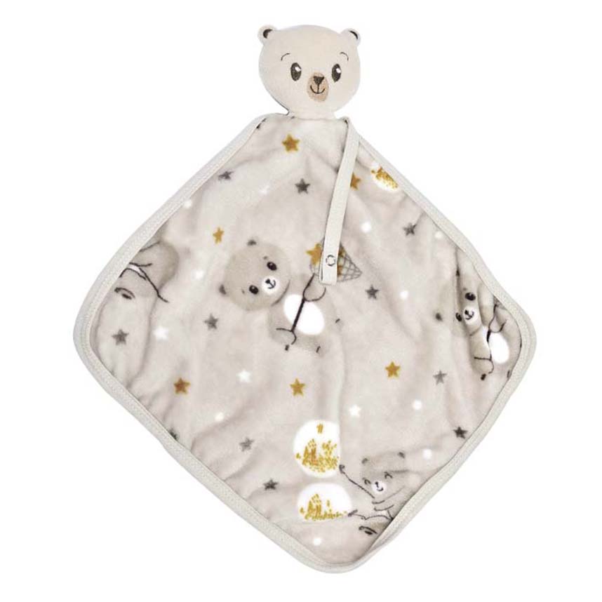 Naninha Baby Nice Flannel Com Prendedor Urso