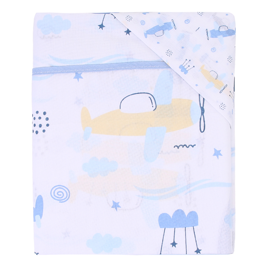 Jogo Lençol Berço Americano Baby Nice Avião - 3 Peças Jogo Lençol Berço Americano Baby Nice Avião - 3 Peças