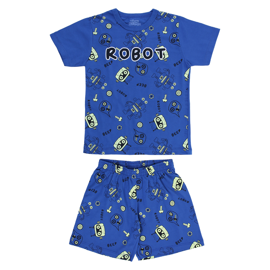 Pijama Curto Infantil Bicho Bagunça Brilha No Escuro Robô