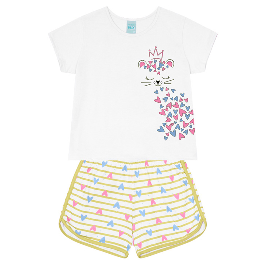 Pijama Curto Infantil Kyly Brilha No Escuro Oncinha