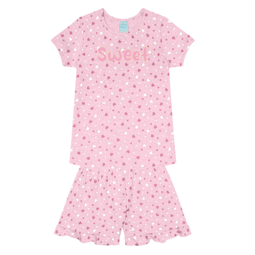 Pijama Curto Infantil Kyly Brilha No Escuro Sweet