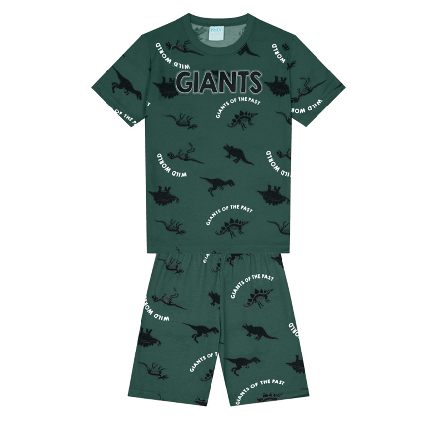 Pijama Curto Infantil Kyly Brilha No Escuro Dinossauro