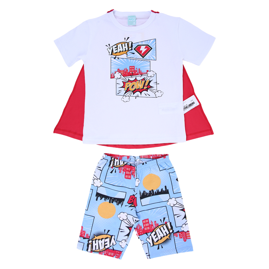 Pijama Curto Infantil Kyly Brilha No Escuro Com Capa