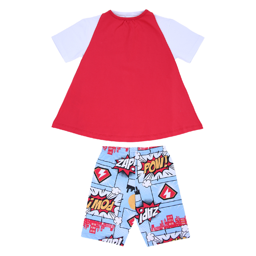 Pijama Curto Infantil Kyly Brilha No Escuro Com Capa