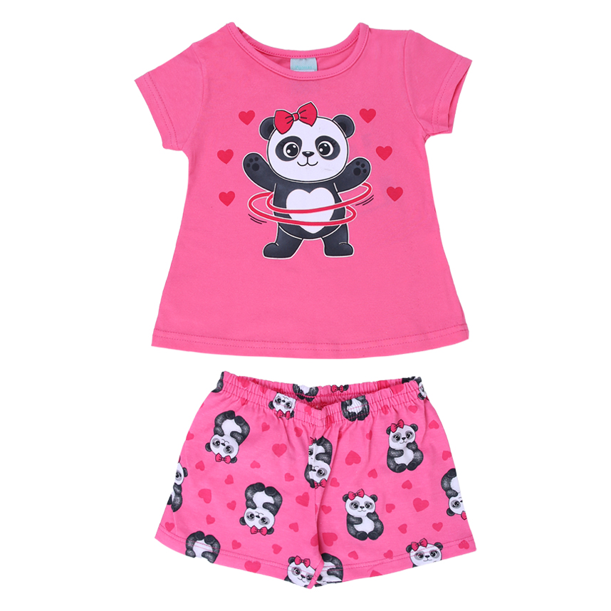 Pijama Curto Infantil Kyly Brilha No Escuro Panda