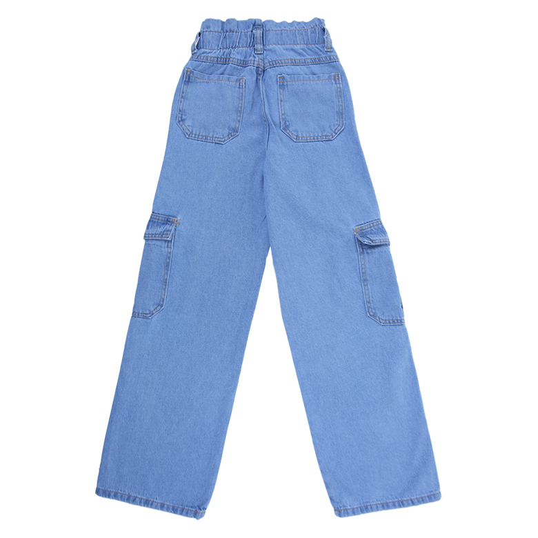 Calça Jeans Juvenil Frommer Wide Clochard Bolso Cargo