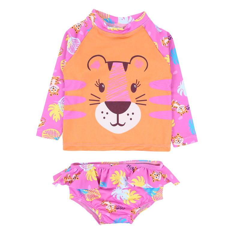 Conjunto Bebê Everly Praia Estampa Tigre UV 50+