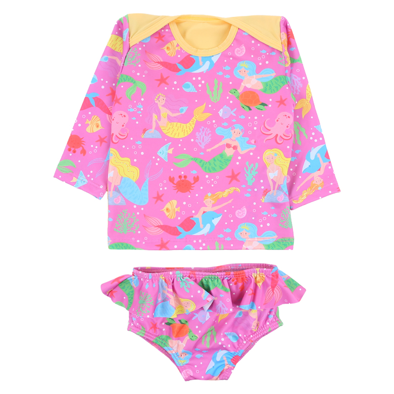 Conjunto Bebê Everly Praia Estampa Sereia UV 50+