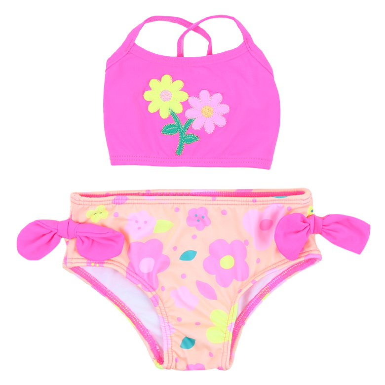 Biquíni Infantil Everly Estampa Flores Neon UV 50+