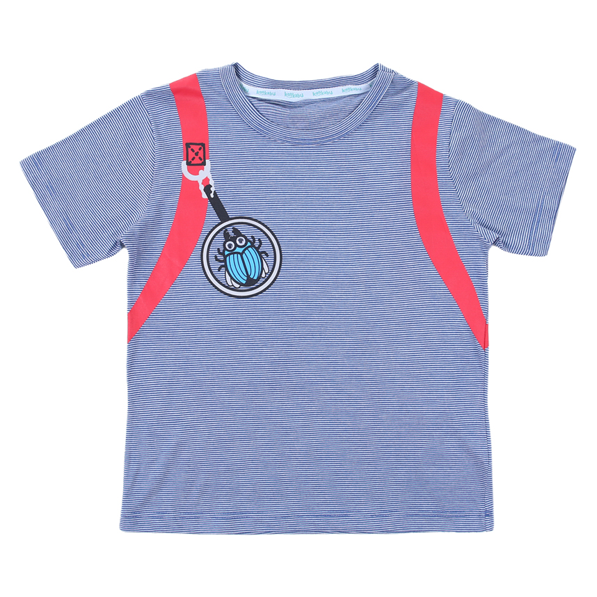 Camiseta Infantil Kookabu Meia Malha Listrada Estampa Costas