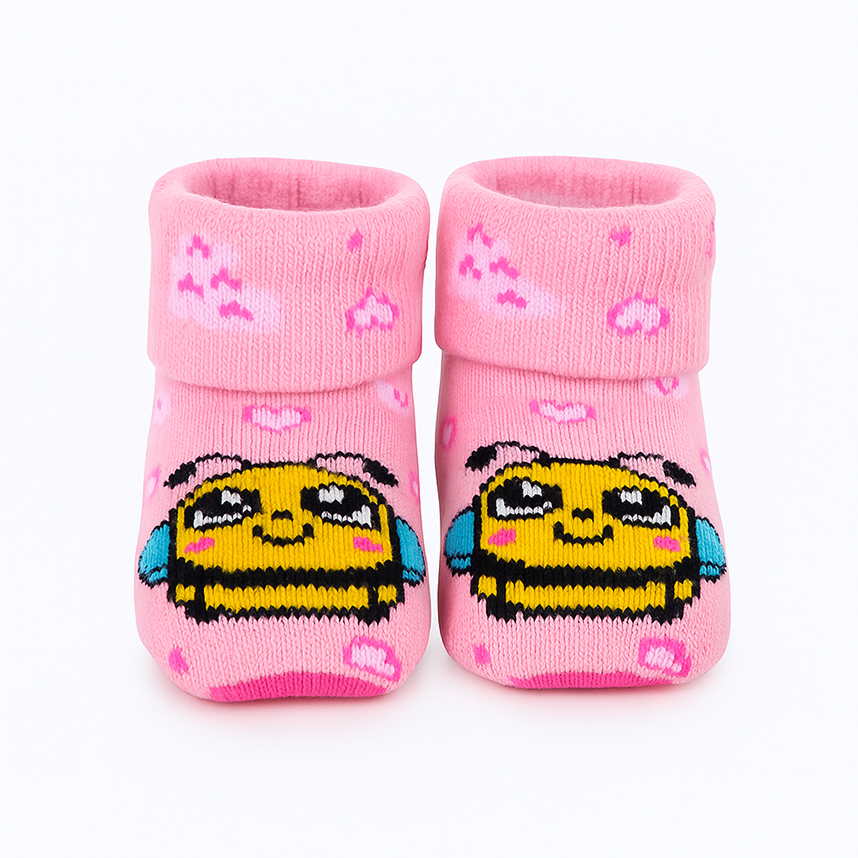 Kit Meia Bebê Winston Atoalhada Estampada Menina - 2 Pares