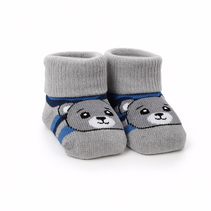 Kit Meia Bebê Winston Atoalhada Estampada Menino - 2 Pares