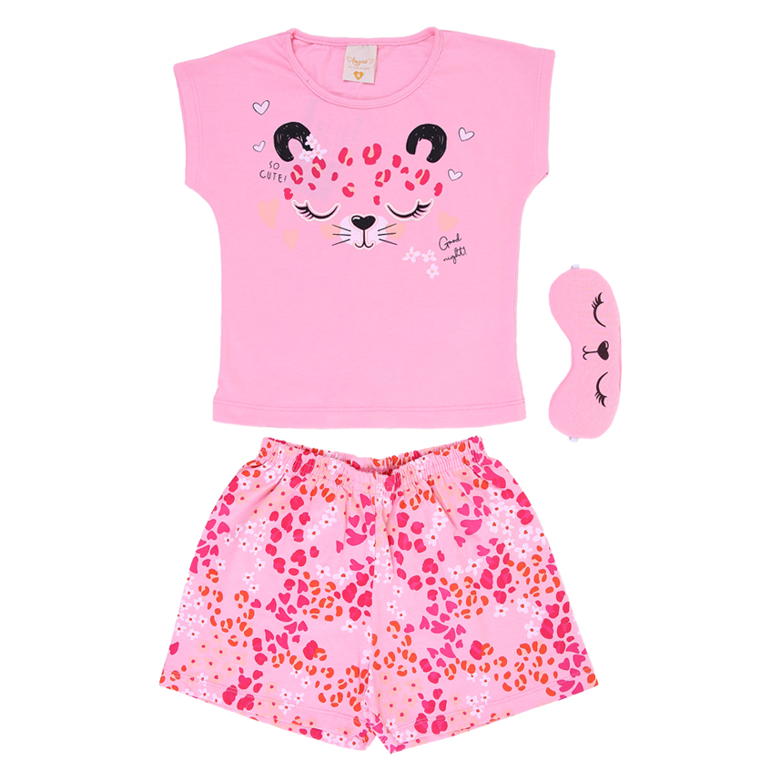 Pijama Curto Infantil Angerô Brilha No Escuro Oncinha