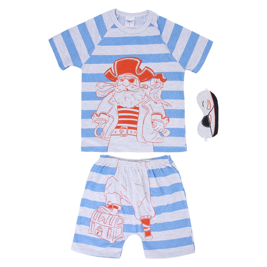 Pijama Curto Infantil Angerô Brilha No Escuro Pirata